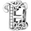 XWN Lettera Bead Charm Ciondolo Alfabeto Argento Sterling 925 con Cubic Zirconia Pendenti per Pandora Braccialetti, Compatibile con Braccialetti e Collane europei