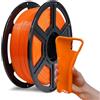 Flashforge, filamento PLA flessibile per stampante 3D, 1 kg bobina, precisione dimensionale +/- 0,02 mm, ecologico, senza fumo e senza odore (arancione, PLA flessibile)