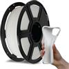 Flashforge Filamento flessibile per stampante 3D in PLA con stampa 3D, 1 kg, precisione dimensionale della bobina +/- 0,02 mm, rispetto all'ambiente, nessun fumo e nessun odore (bianco, PLA flessibile
