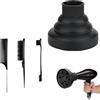 Myluatye Diffusore Capelli Ricci,Diffusore Silicone Universale,Diffusore capelli ricci universale,Diffusore Pieghevole Capelli Ricci,Nero