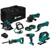 VONROC Set attrezzi a batteria VPower 20V. Include trapano, seghetto alternativo, lampada da lavoro LED, 1x batteria 2.0Ah, caricatore rapido e borsa (6 attrezzi 2x 4.0Ah)