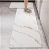 DOTBUY-SHOP Tappeto Cucina in Diatomite, 3D Stampa su Marmo Passatoia Cucina Antiscivolo, Tappeti Runner Lavabile Assorbimento, Tappetino per Ingresso Bagno Camera da Letto (Bianco 4,50x120cm)