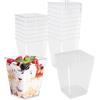 Vexillic Tazze da dessert da 150 ml, 50 Pezzi Bicchieri da Dessert Quadrati Trasparenti Bicchierini Finger Food Riutilizzabili per Mousse Budini Gelati