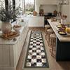 PureCozy Tappeto Corridoio 60x240cm Lavabile Piedi Del Letto Floreale a Quadri Moderno Tappeto Da Cucina Salotto Camera Da Letto Tappetino Antiscivolo Pelo Corto Morbido Nero Bianco Carpet