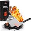 Luxfeuer Set di spatole per grill in acciaio inossidabile di alta qualità, per teppanyaki, accessori per grill, per hamburger, pesce, lavabile in lavastoviglie, hamburger, grill, campana, ideale per barbecue