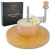 Durawe Company Girolle per formaggio Fraiseur in bambù Ø 22 cm con lama in acciaio inox - raschietto rotativo per Tête de Moine, fiori di formaggio e scaglie di cioccolato - robusto, decorativo, idea regalo