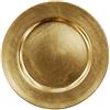 Rammento Set di 6 piastre di ricarica dorate, 33 cm, in oro spazzolato