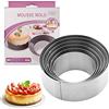 Lahviuu Coppapasta Rotondo 6 pcs Coppapasta Tondi Acciaio Inox Tagliapasta Aperta Tondo Stampi,Per Pasticceria Bomboloni Set Taglia Biscotti Dolci e Torte(6 Misure)