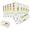 DYA - Set di 10 LAMPADINE LED BISPINA G9-4W -EQUIVALENTI A 35W DELLA LAMPADINA ALOGENA 340 Lumen - 220/240V - misure ø 16x50mm - luce fredda 6000K° raggio di illuminazione 360° - non dimmerabili…