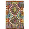 HAMID - Tappeti Kilim, tappeto Kilim di Herat, tappeto etnico, tappeti Kilim per soggiorno, tessuto a mano, 100% Lana, Kilim per soggiorno, camera da letto, sala da pranzo, (99x66 cm)