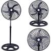 BAKAJI Ventilatore 3 in 1 a Piantana, da Tavolo e da Parete, Oscillazione Automatica e Regolazione Manuale, 3 Velocità Selezionabili, Potenza 50W, Diametro Pale da 50 cm, Base Stabile e Resistente