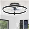 ZMISHIBO - Ventilatori da soffitto da 20 pollici con luci, colore nero