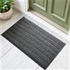 Dasenvo Tappetino antiscivolo per esterni, impermeabile, cattura lo sporco, per porta d'ingresso o patio, facile da pulire, per ingresso di casa (colore: grigio, 45 x 75 cm)