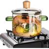 Generic Pentola da 1,6 l, resistente al calore e a cottura rapida, con coperchio per stufa, zuppa, salsa, pasta, tè, brodi, vita quotidiana, pratico utensile