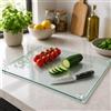 Decoritashop Tagliere igienico in vetro trasparente per cucina, scrivania da ufficio, antigraffio, resistente al calore, facile da pulire, antibatterico, 40 x 30 cm, antimicrobico