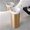 neoro n50 lavabo da appoggio in marmo con colonna di design Ø 40 A: 90 cm, BN0832CW+BN0834BG, n50 bianco marmorizzato [Lavabi > Lavabi a Pavimento]