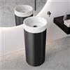neoro n50 lavabo da appoggio in marmo con colonna di design Ø 40 A: 90 cm, BN0832CW+BN0834BB, n50 bianco marmorizzato [Lavabi > Lavabi a Pavimento]