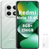 XIAOMI REDMI Note 15 4G Smartphone 8GB + 256GB Massive 6000mAh Batteria ad alta durabilità Display Glass IP64 Dust and Water Resistance, Charger Included (Green)