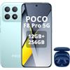XIAOMI POCO F8 Pro-Smartphone da 12+256 GB,tripla fotocamera da 50 MP con OIS, schermo AMOLED da 6,59 120 Hz,Snapdragon 8 Elite,Hypercharge 100 W,blu,incluso cuffie smart incluse blu