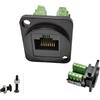 SHANFEILU RJ45/8P8C D-Type Montaggio a pannello Extender Ethernet Terminale Cat5E Adattatore di rete senza saldatura Keystone Jack Crimping Data Connettore femmina con vite