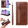 YANJIEER Custodia Portafoglio per Honor X9a 5G/Honor X40 5G/Honor Magic5 Lite, Cover in Pelle PU a Libro con Cerniera, Portacarte Laccetto, Chiusura Magnetica, Supporto, Antiurto Case Marrone