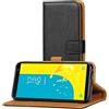AICEK Cover Compatible Samsung Galaxy J6, Portafoglio Custodia per Samsung Galaxy J6 Case di Pelle Flip Cover Nero (5.6 Pollici)