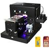 PEIXU UV Stampante Multifunzione A4 a Getto D'inchiostro 16,5x30CM - Semiautomatico Flatbed per PVC, Metallo, Legno - Colori Inkjet, Nero, USB 2.0