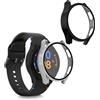 kwmobile 2x Custodia Rigida Smartwatch Compatibile con Samsung Galaxy Watch FE 40mm Cover - Case Vetro Temperato Orologio Fitness - nero/argento