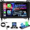 ETLFUCyber [4G+64G] Android Autoradio per Mercedes Benz Sprinter W906 W169 W245 W639 Vito Viano 2006-2011 con Wireless Carplay & Android Auto, Schermo 9 pollici con GPS, WiFi, 32EQ, Bluetooth 5.0, Radio FM/RDS