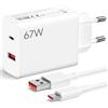 BAYNOS Caricatore Turbo Charge 67W 45W PD per Xiaomi caricabatteria multiplo rapido adattatore e cavo USB C 6A 1M per 15T 14T 13 12 Ultra 12 Lite Redmi Note 14 13 12 11S Pro 11 Ultra 11i POCO X7 X6 M6 Pro F5