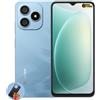 Blackview Wave 9C | Smartphone Android 15 | 6,56IPS 60Hz | 12GB RAM + 128GB (espandibile fino a 2 TB) | 13MP + 8MP | 5000mAh Batteria | Dual SIM + TF | LTE | GPS | 2 anni di Garanzia | Blu Increspato