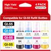 Yongairuink GI-55 GI55 - Confezione multipla di ricambio per CAN GI55 GI-55 per stampante MAXIFY GX1050 GX2050 (4 pezzi, nero, ciano, magenta, giallo)