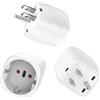 LAIVIYA 3 Pezzi Adattatore Presa Americana, Adattatore Universale da Viaggio,2500W 2 Pin Europa a 3 Pin USA Convertitore Europa a Presa Americana per Viaggi Studio Lavoro, Tipo B Bianca