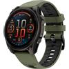 Koelaa 22mm QuickFit Cinturino per Garmin Fenix 7/6/6 Pro/5/8 47mm, Cinturino in Silicone Bicolore Traspirante - Ricambio per Fenix 7 Pro/Forerunner 965/955/945/935/Epix 2 - Verde Militare + Nero