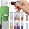 FEBNISCTE 16GB Chiavetta USB 3.0 10 Pezzi Pen Drives Portatile Pennetta USB3.0 - Girevole Pendrive 16 GB Penna USB Economica Chiave USB - FEBNISCTE Multicolorato Chiavette USB 3.0 16 Giga Pennina USB Regalo