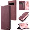 Sojlecyu Cover per Samsung Galaxy S10 4G a Libro Portafoglio, Vino Rosso | Custodia con 2 slot carte e scomparto banconote, chiusura magnetica, funzione supporto e TPU antiurto - Custodia a libretto