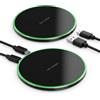 LEVMEK 2PCS Caricabatterie Wireless 35W a Induzione Rapida con Cavo USB-C, Ricarica Veloce per i Phone 16/15/14/13/12/11, Galaxy S25/S24/S23/S22/S21, Air Pods, Pixel, Xiao mi - Base Qi Universale