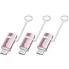 BOUTOP C33 Adattatore Lightning USB C [Certificato Apple MFi] per 60W Ricarica Rapida Compatibile con iPhone 15 Pro/15 Pro Max/15/15 Plus, MacBook, iPad - [3 Pacchetto, Rosa]
