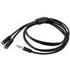 SHANFEILU Sdoppiatore audio per cuffie, da maschio 3,5 mm a 2 doppia femmina da 3,5 mm, cavo splitter TRS Y, placcato oro, per laptop, smartphone, PC, MP3/4, auricolari, altoparlanti, 0,8 m