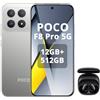 XIAOMI POCO F8 Pro-Smartphone da 12 + 512 GB,tripla fotocamera da 50 MP con OIS, schermo AMOLED da 6,59 120 Hz,Snapdragon 8 Elite,Hypercharge 100 W,argento,incluso cuffie smart incluse nero