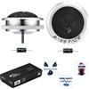 GK SOUND 2 BASS FACE TEAM SQ T.1 tweeter da 2,4 6 cm 60 mm di diametro da 45 watt rms e 90 watt max 4 ohm con ridotta profondità solo 1,9 cm + condensatori e 3 sticker omaggio, a coppia