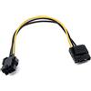 Hztuang 10 Pezzi Molex a PCI-E Adattatore di Alimentazione Ide 4 Pin 4 Pin Femmina a 6 Pin Femmina 6 Pin Convertitore Scheda Grafica Video