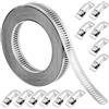 QWORK® morsetto a vite in acciaio inossidabile 304, fascette metalliche stringitubo 5 m con 12 elementi di fissaggio per tubo e linea del carburante, tubo, condotto dell'aria
