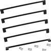 Aerzetix - C63901 - Set di 5 maniglie per mobili interasse 224mm - porte armadio cassetto decorazione interno arredamento cucina soggiorno assemblaggio - in metallo - finitura nero opaco