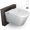 BERNSTEIN® Pro+ 1102 WC con doccia in bianco, WC sospeso senza bordo con funzione bidet - sistema completo con telecomando chiusura automatica ammortizzata ugello autopulente