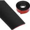 QWORK® 3m striscia di soglia autoadesivo, nero, largo 4 cm, flessibile striscia per pavimento in PVC