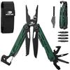 Mossy Oak 27-in-1 Pinza Multifuzione in Acciaio Inossidabile, Multitool Pieghevole con 4 Punte, Ideale per Escursioni, Campeggio e Riparazioni, Compreso Astuccio, Verde