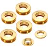 PATIKIL 6pz Massiccio Ottone Foro Occhi 12mm(1/2 Pollici Ottone Tono | Arco Superficie Autosostegno Anelli Tenuta, per Pelle Artigianato, con Rondella