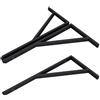 doporro Staffe per Mensola Reggimensola Triangolare 45 cm in Acciaio Inox Nero, Supporti a L per Scaffali a Muro 450x250 mm, 3 Pezzi - WH02