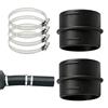 mongtsamz Connettore per Tubo Tondo da 75 mm, 2 Pezzi Tubo di Collegamento da 75 mm con 4 Fascette Stringitubo in Acciaio Inox per Applicazioni di Riscaldamento o Raffreddamento per Auto, Nero